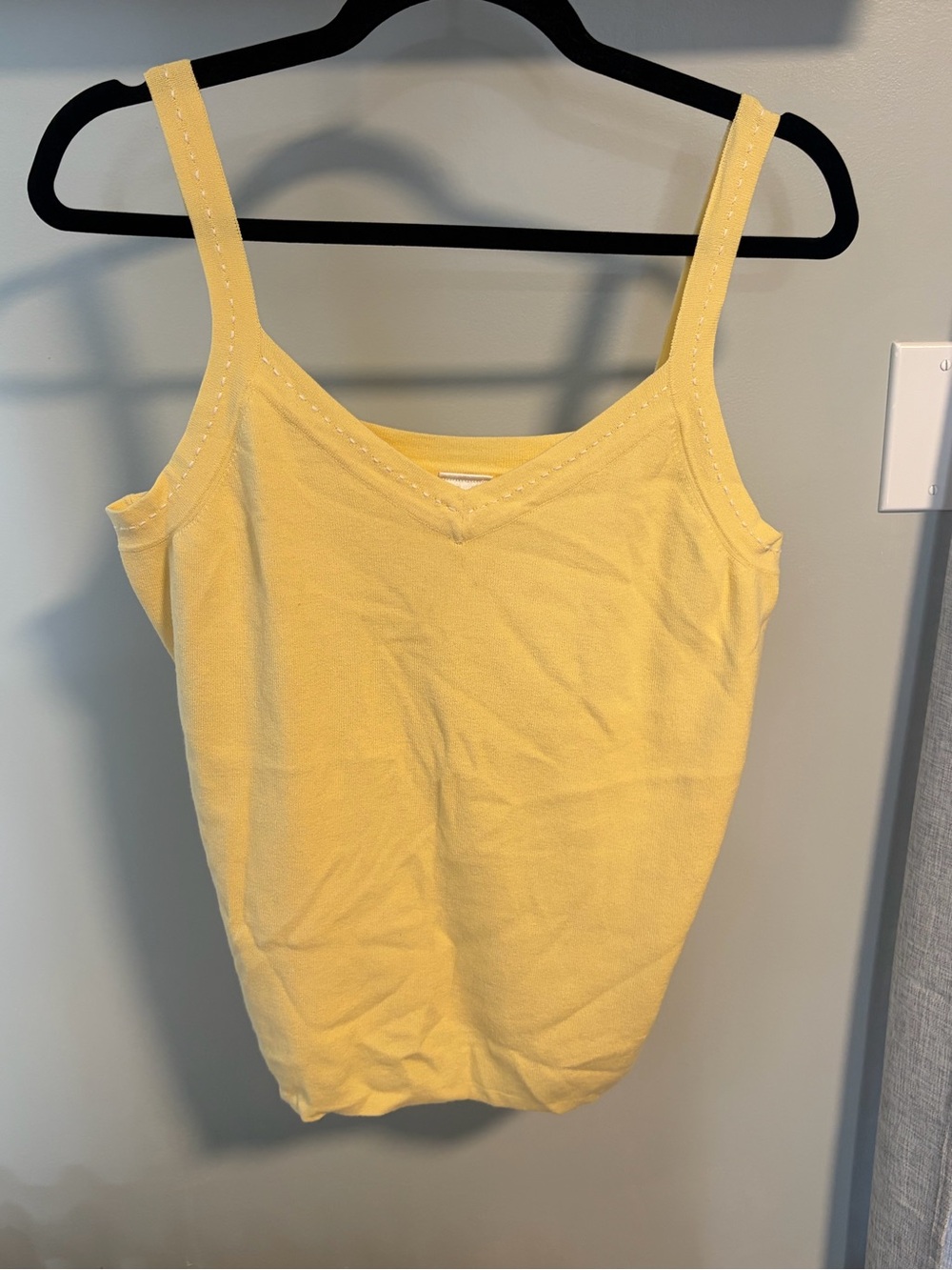 Vintage Yellow V-Neck Tank Top - Women's Sleeveless Knit